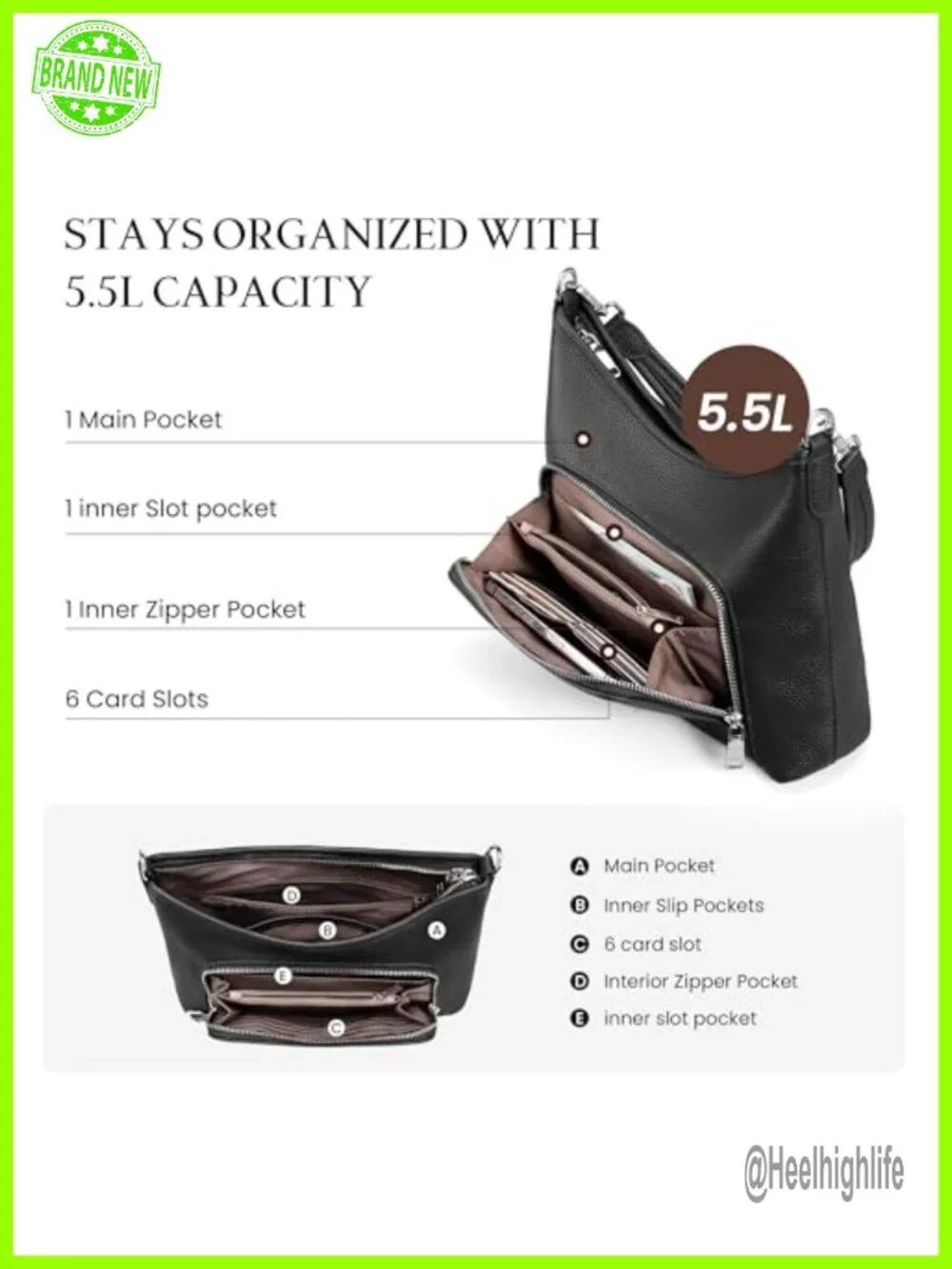 Genuine Leather Hobo Bag Crossbody Shoulder Purse with RFID Wallet Anti Theft